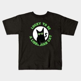 Best lucky to be a Librarian cat st Patricks day Kids T-Shirt